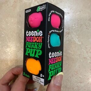 NeeDoh Teenie Funky Pup Schylling Squishy Dog Fidget Toy Sensory Stress Ball 3pk
